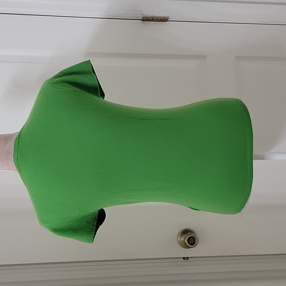 Gap, Size M Bright Lime Greenish 100% Cashmere Short Sleeve Sweater T-Shirt - Picture 3 of 11